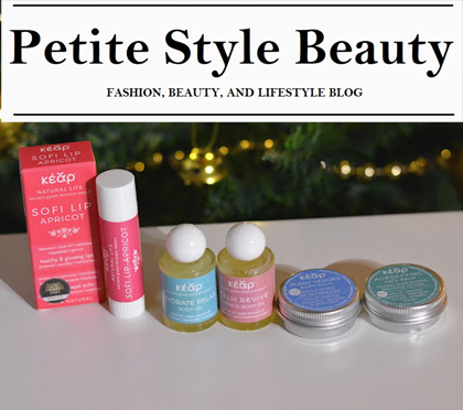 Women Christmas Gift guide of Petite Style Beauty features Kear mini body oils and balms, as well as SofiLip lip balm